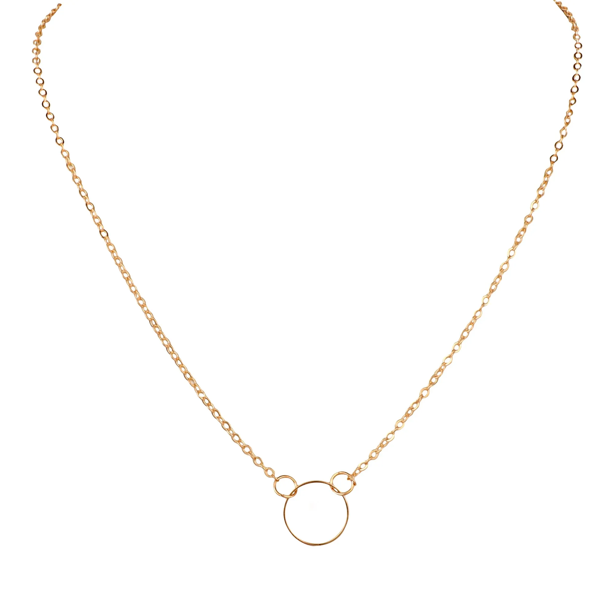 Gold Plated Single Circle Pendant