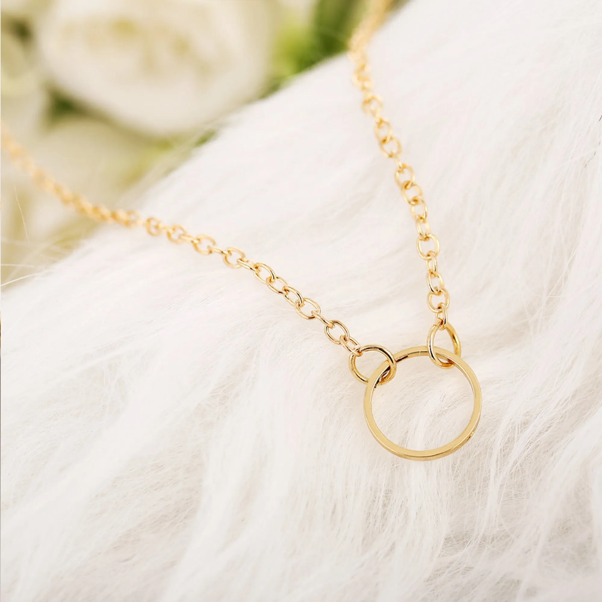 Gold Plated Single Circle Pendant