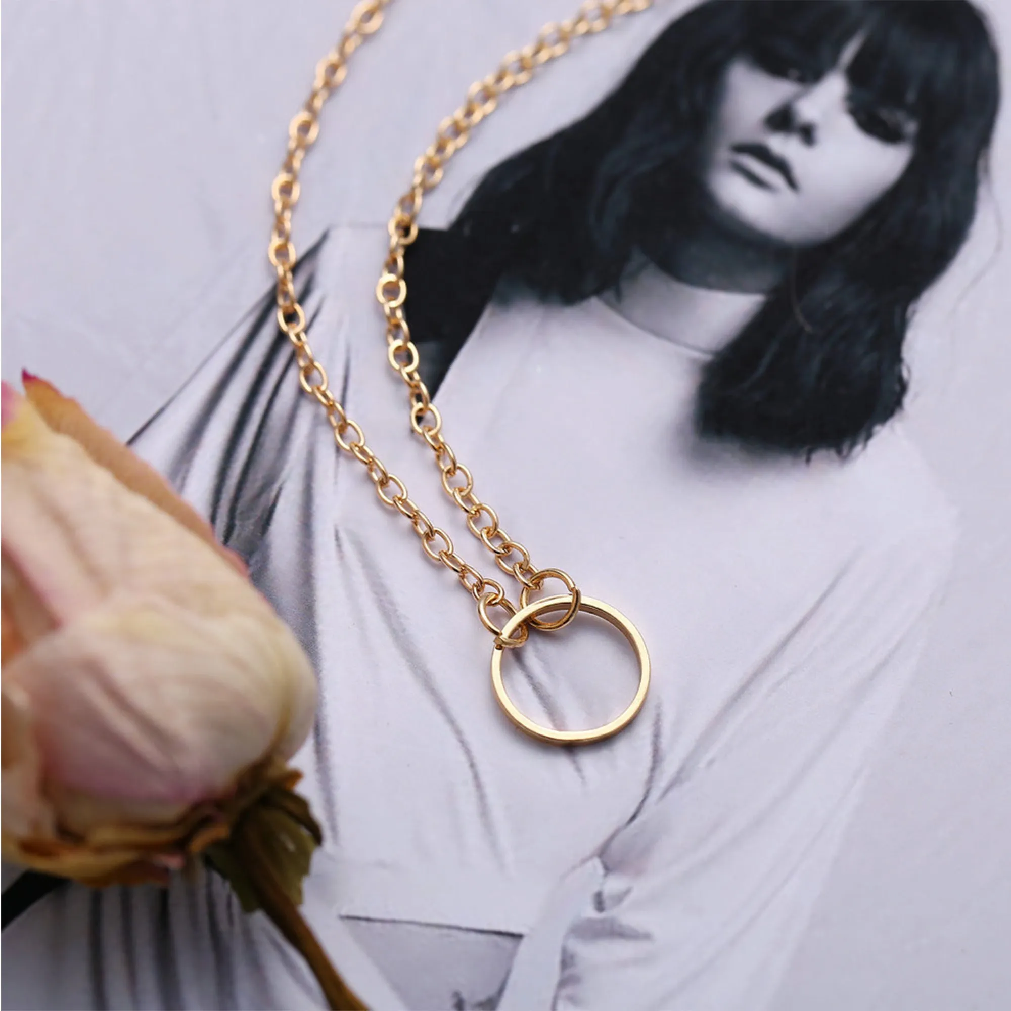 Gold Plated Single Circle Pendant