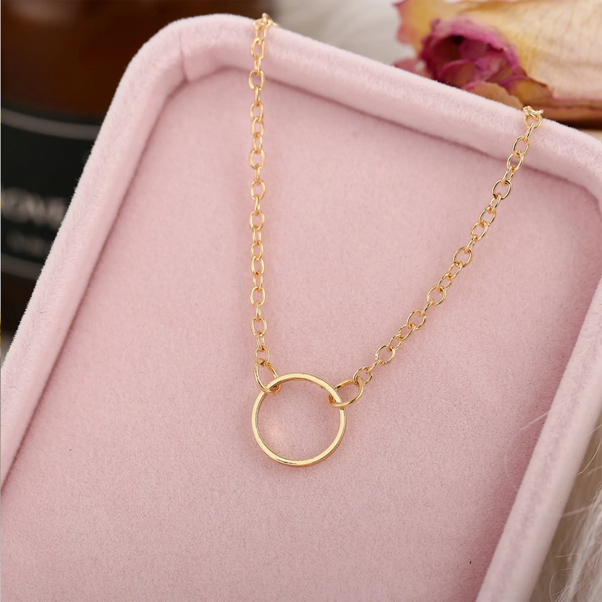 Gold Plated Single Circle Pendant