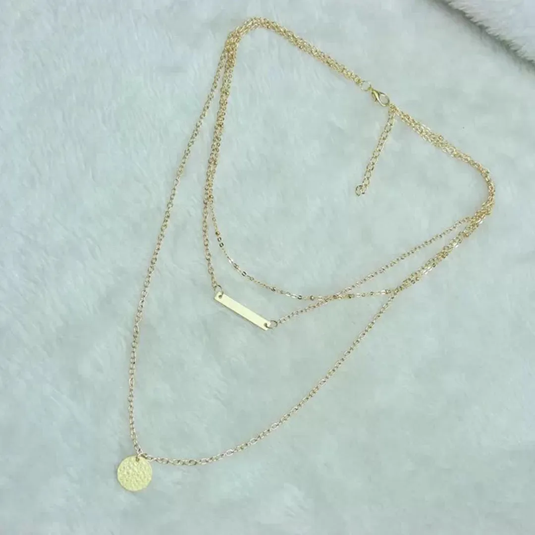 Gold Plated Triple Layered Coin Pendant