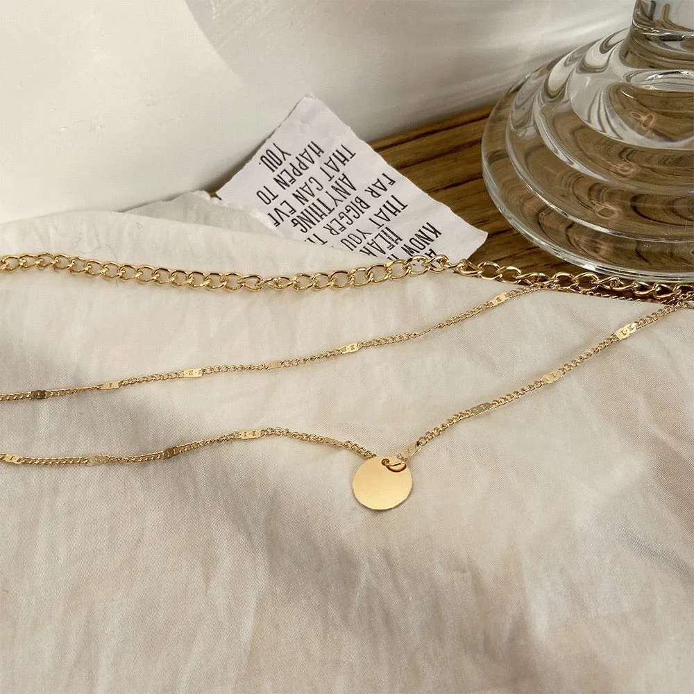 Gold Plated Triple Layered Coin Pendant