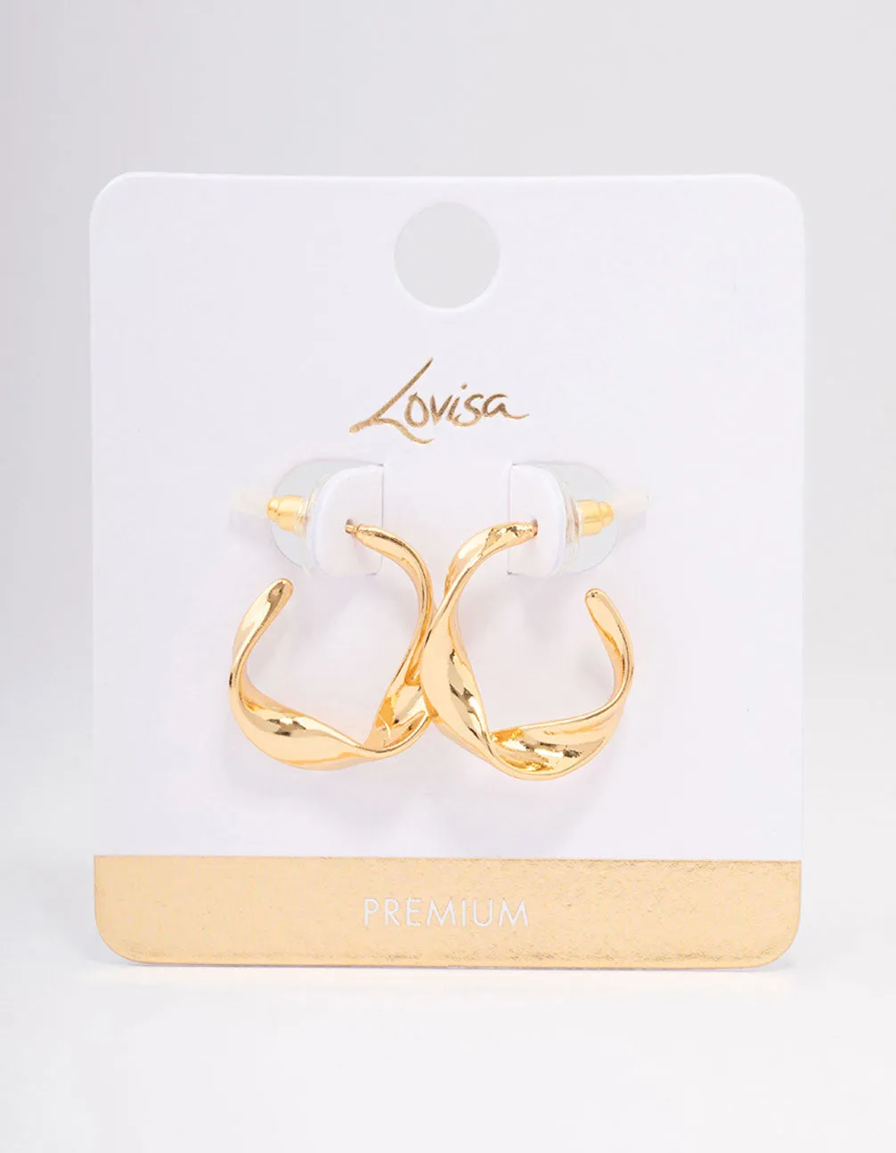 Gold Plated Twisted Small Hoop Earrings