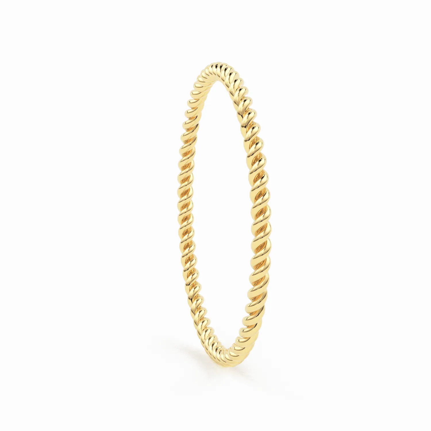 Gold Rope Ring / 14K Twisted Gold Round Wedding Band / 1.2 MM Yellow Gold Ring / Dainty Stacking Ring / Simple Delicate Ring / Thin wedding band