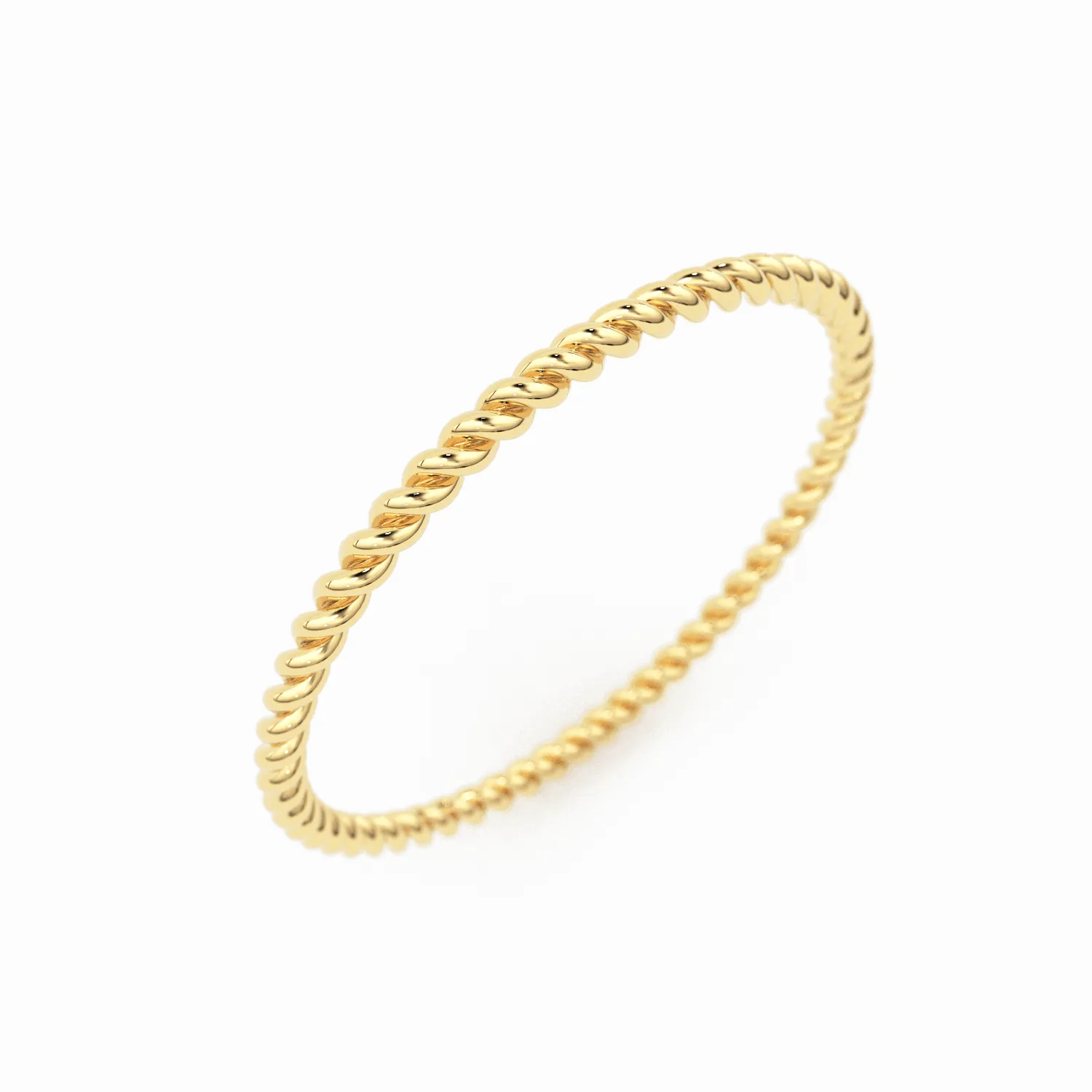 Gold Rope Ring / 14K Twisted Gold Round Wedding Band / 1.2 MM Yellow Gold Ring / Dainty Stacking Ring / Simple Delicate Ring / Thin wedding band