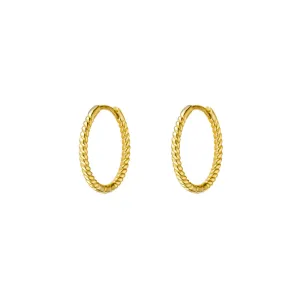gold textured hoops 13mm