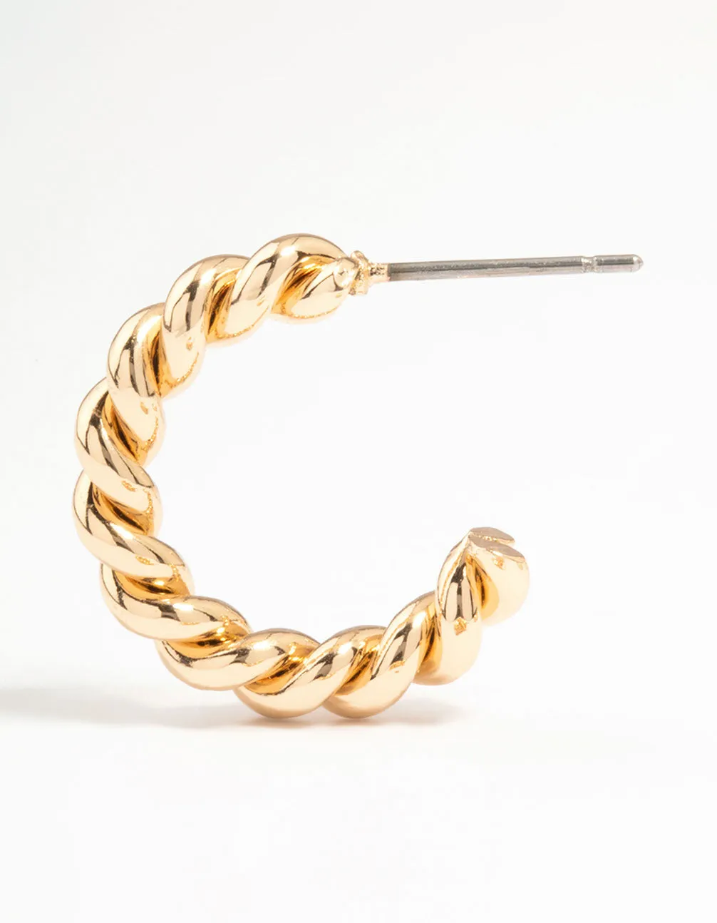 Gold Twisted & Round Hoop Earrings 2-Pack