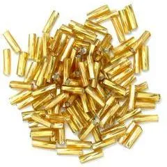 Gold twisted bugle beads