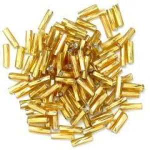 Gold twisted bugle beads