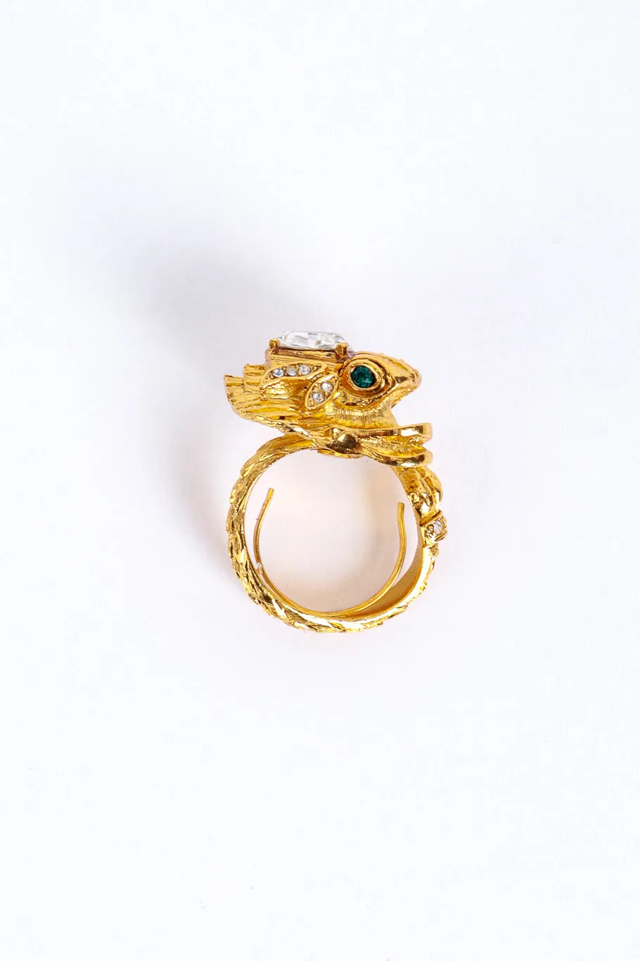 Golden Frilled Dragon Ring