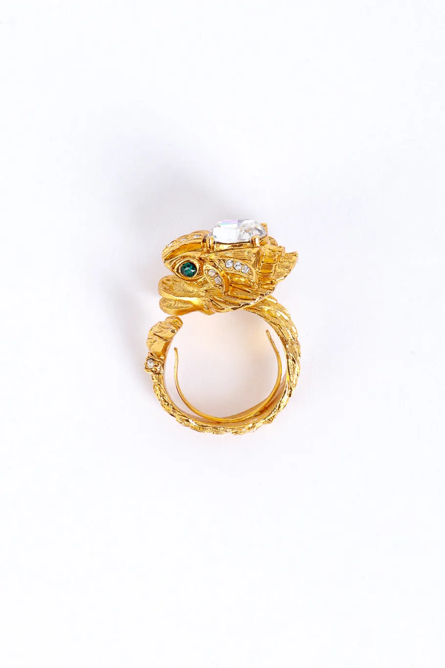 Golden Frilled Dragon Ring