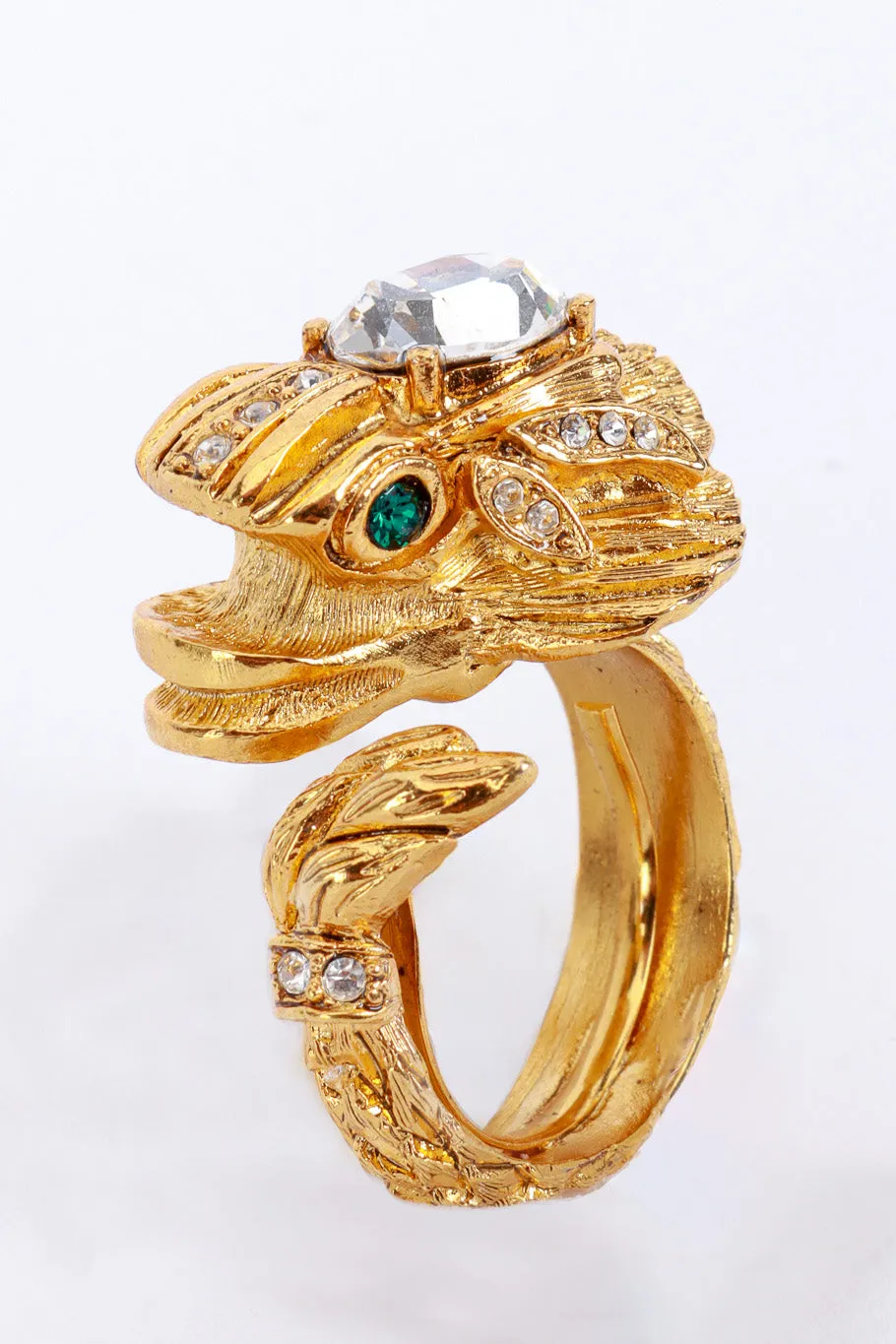 Golden Frilled Dragon Ring