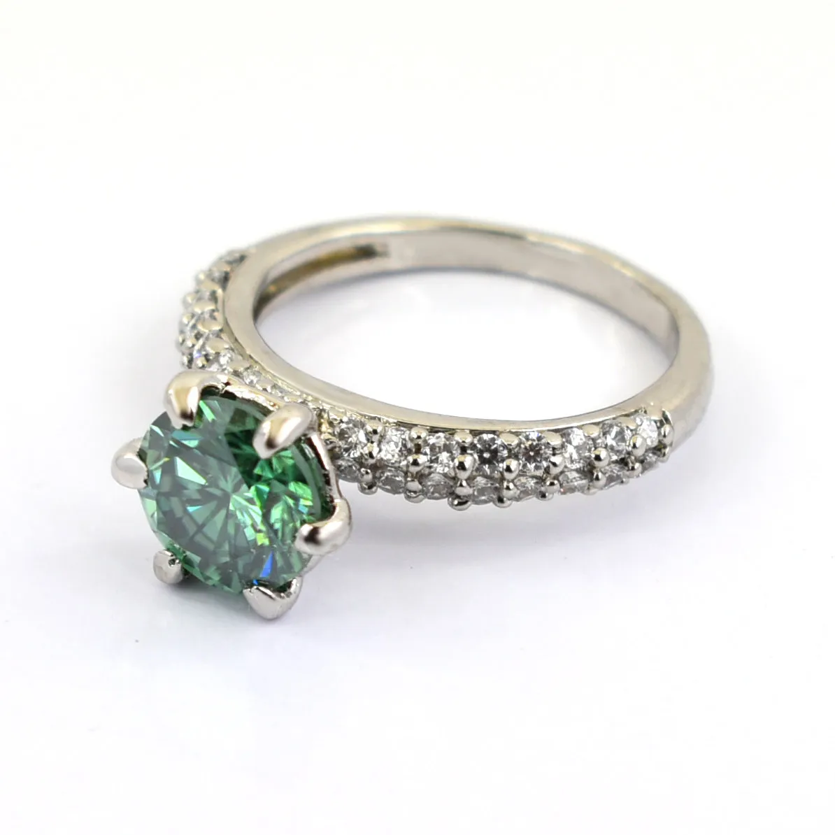 Gorgeous Blue Diamond Women's Ring with Accents in 925 Silver! Beautiful Shine & Great Style! Ideal For Anniversary Gift! Certified 2 Ct