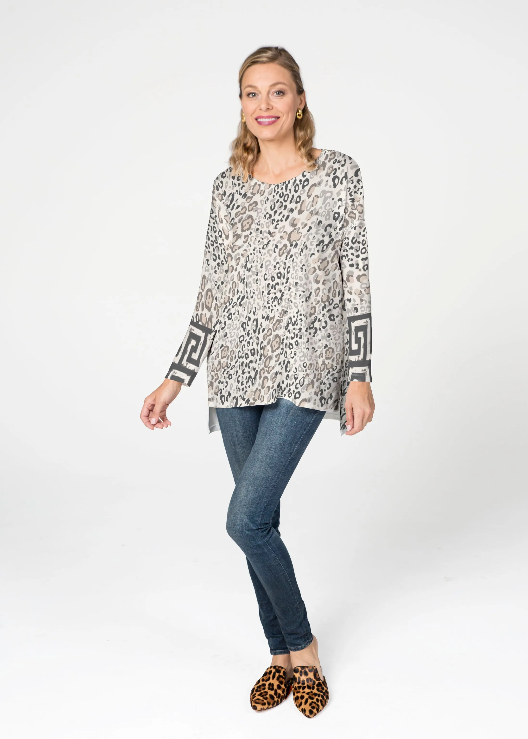 Greek Cat Grey (7752) ~ Slouchy Butterknit Top