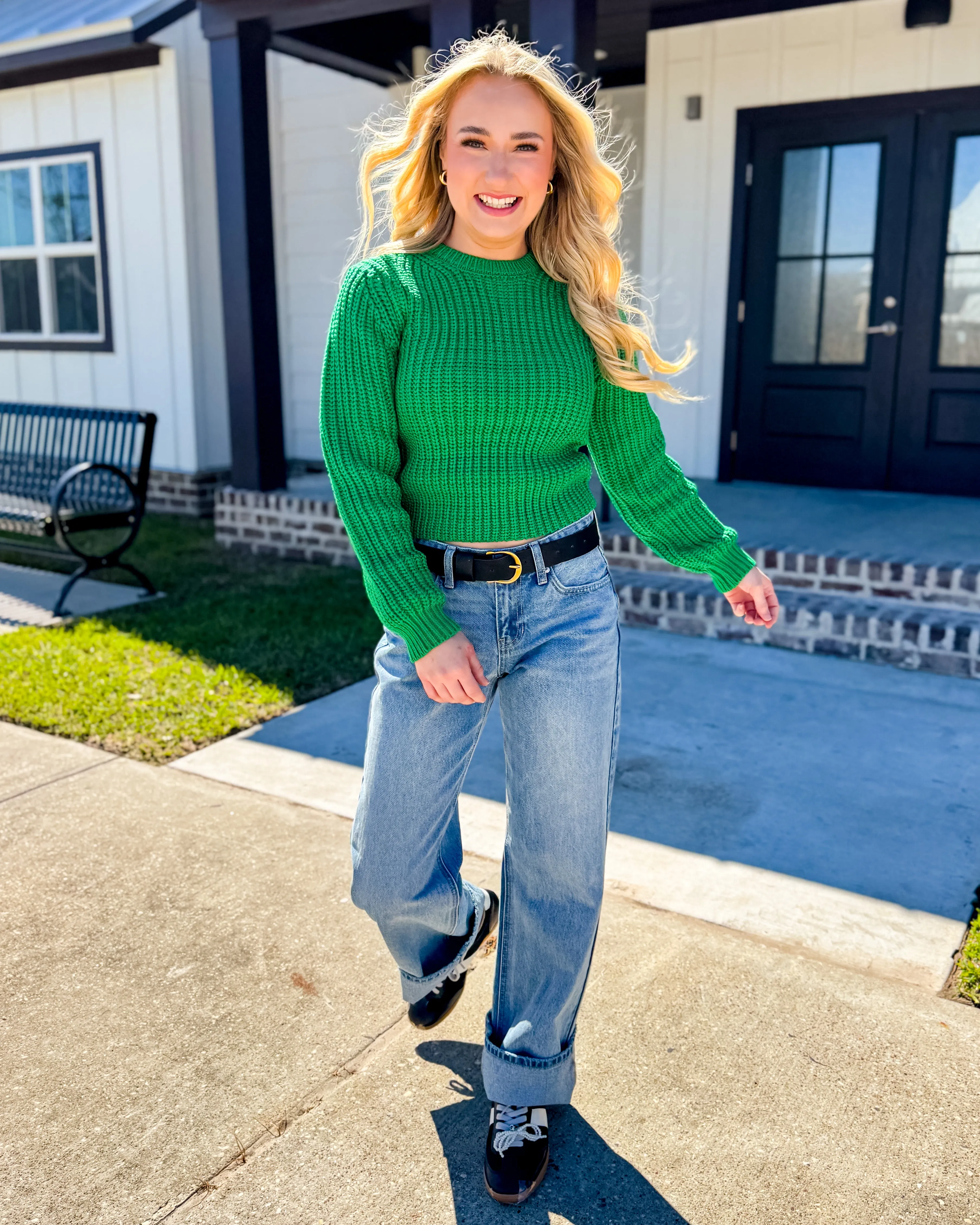 Green Ribbed Sweater