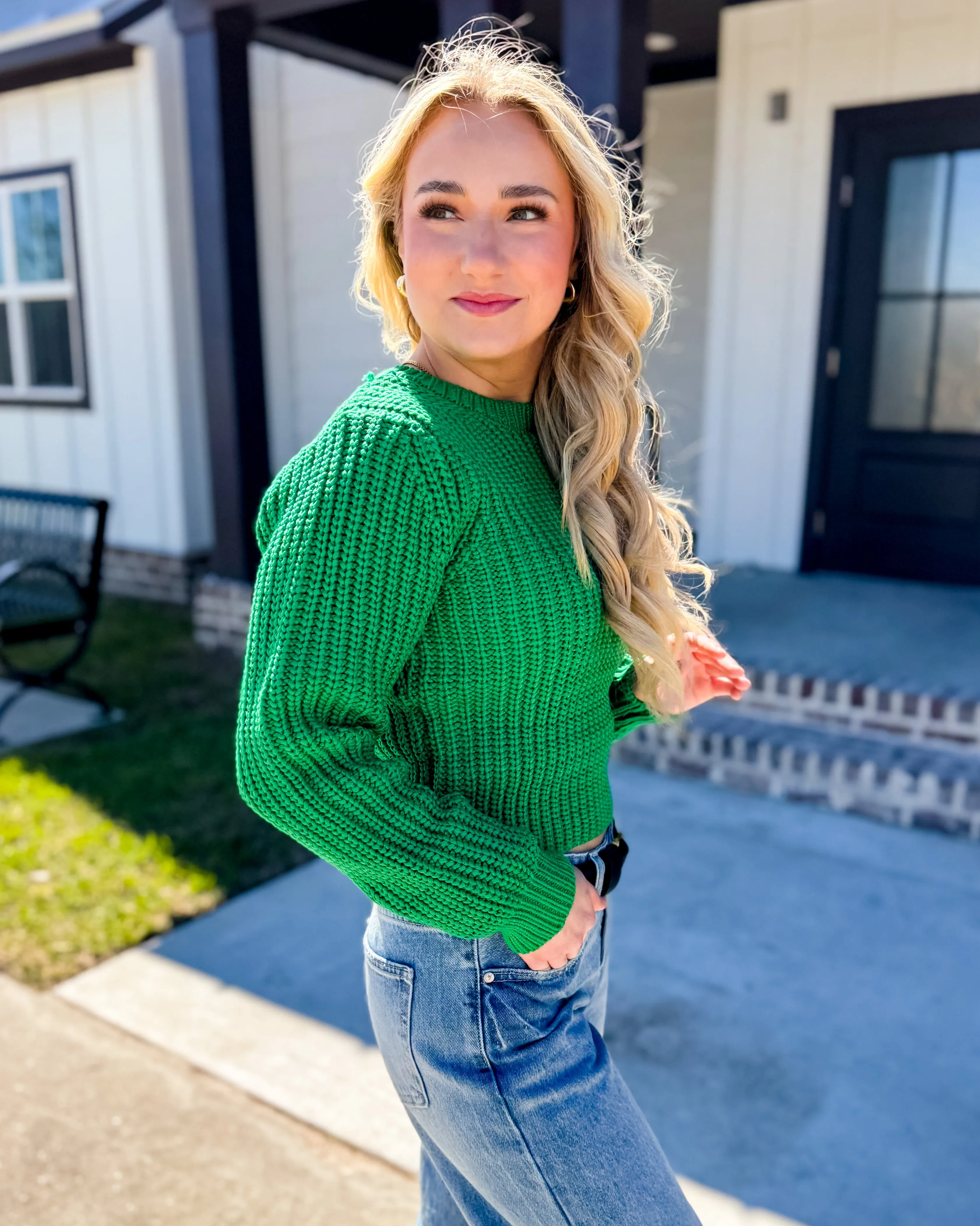 Green Ribbed Sweater