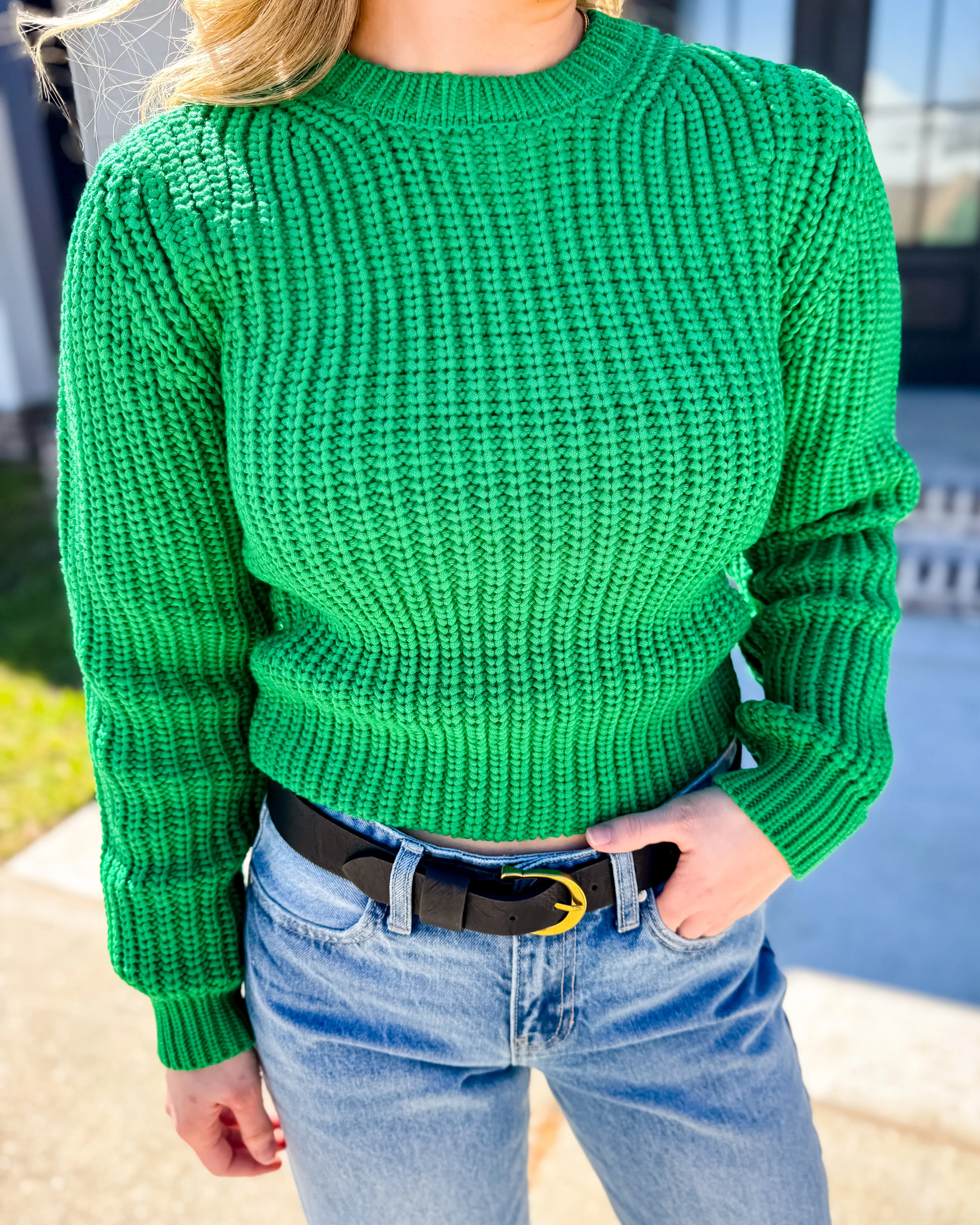 Green Ribbed Sweater
