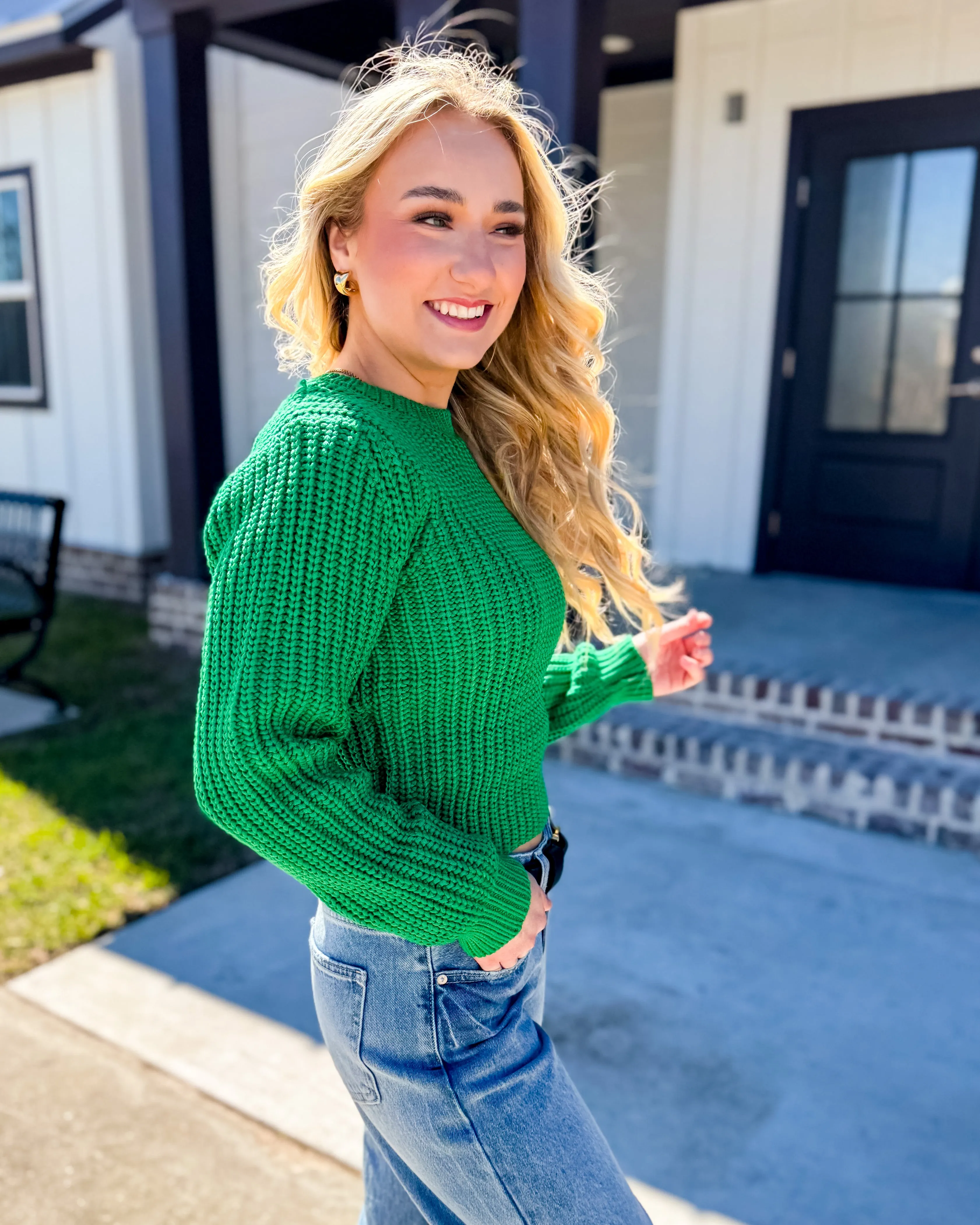 Green Ribbed Sweater