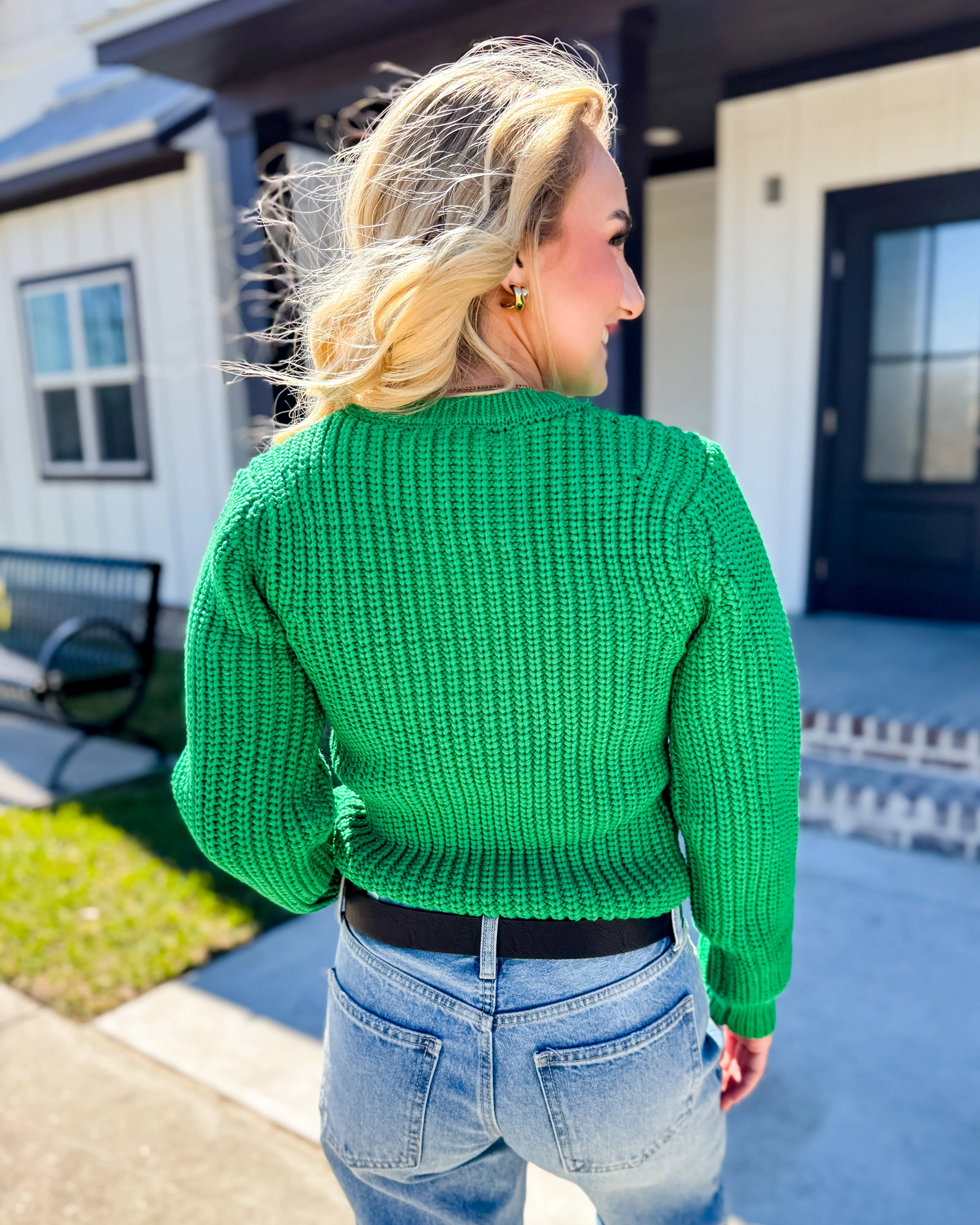 Green Ribbed Sweater