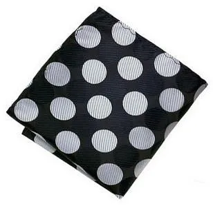 Grey Black Polka Dot Pocket Square
