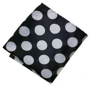 Grey Black Polka Dot Pocket Square