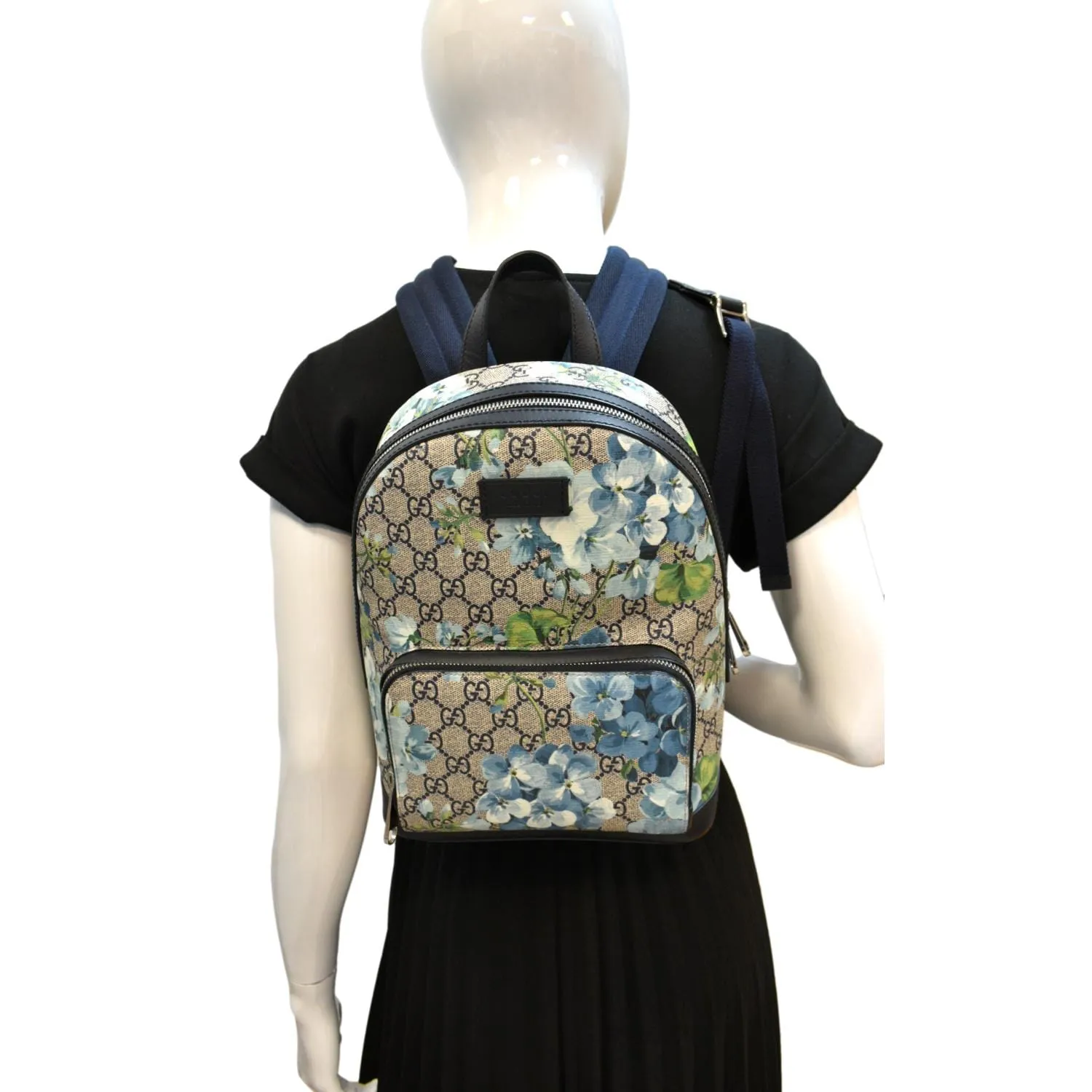 GUCCI Blooms GG Supreme Monogram Backpack Light Blue 546327
