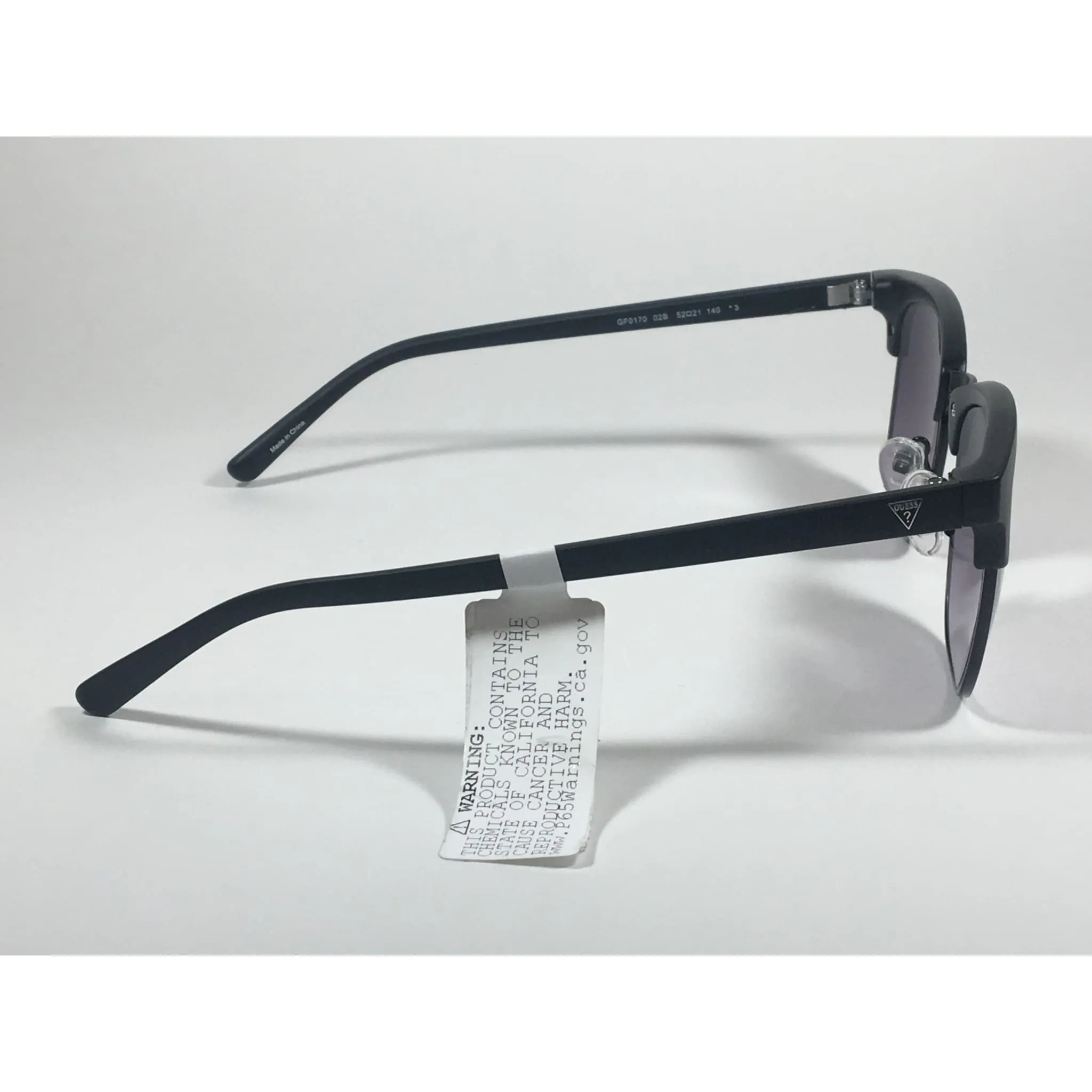 Guess Square Club Sunglasses Matte Black Frame Smoke Gradient Lens GF0170 02B