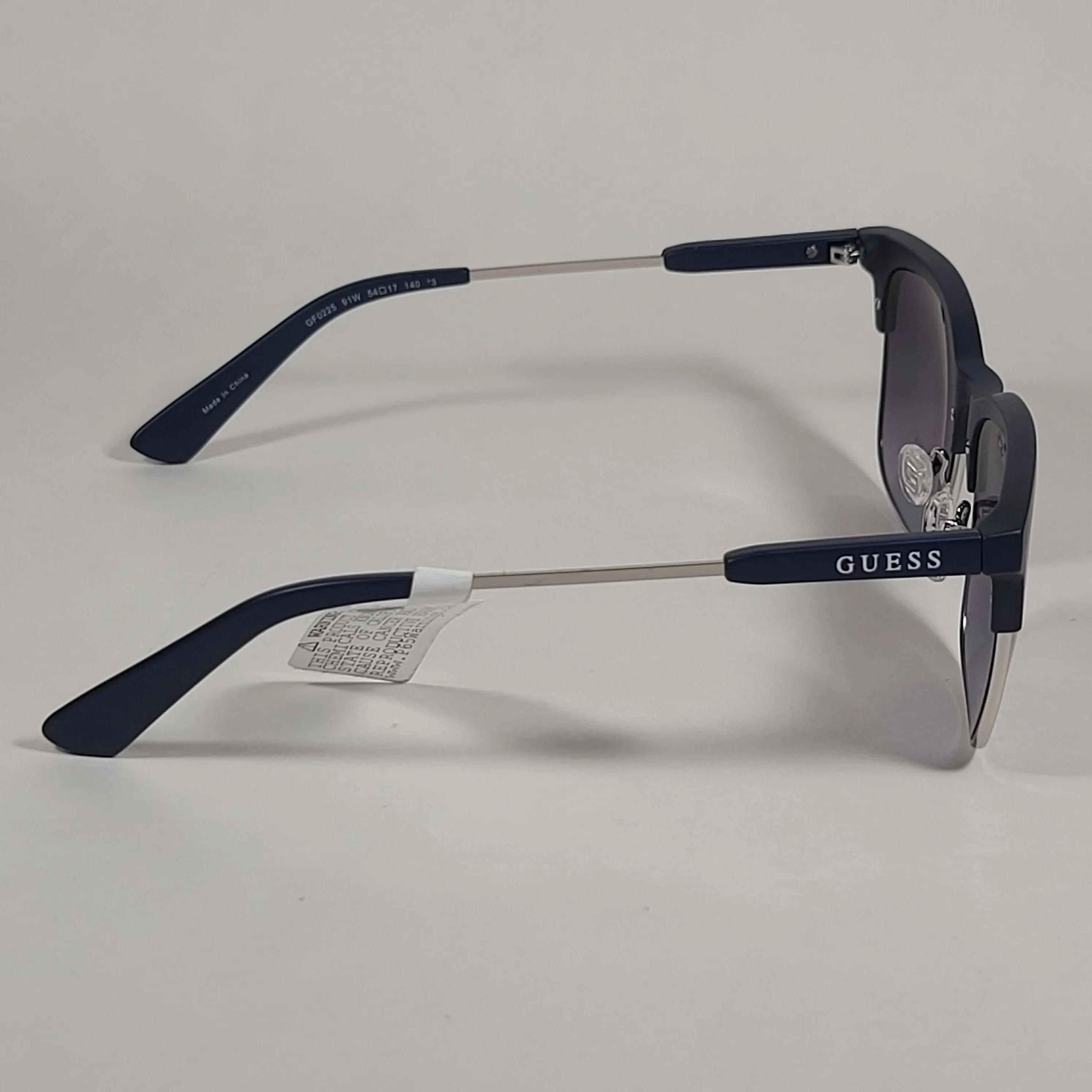 Guess Square Club Sunglasses Navy Blue And Gray Frame Smoke Gradient Lens GF0225 91W