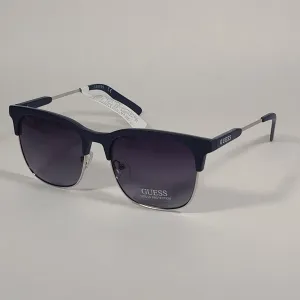 Guess Square Club Sunglasses Navy Blue And Gray Frame Smoke Gradient Lens GF0225 91W