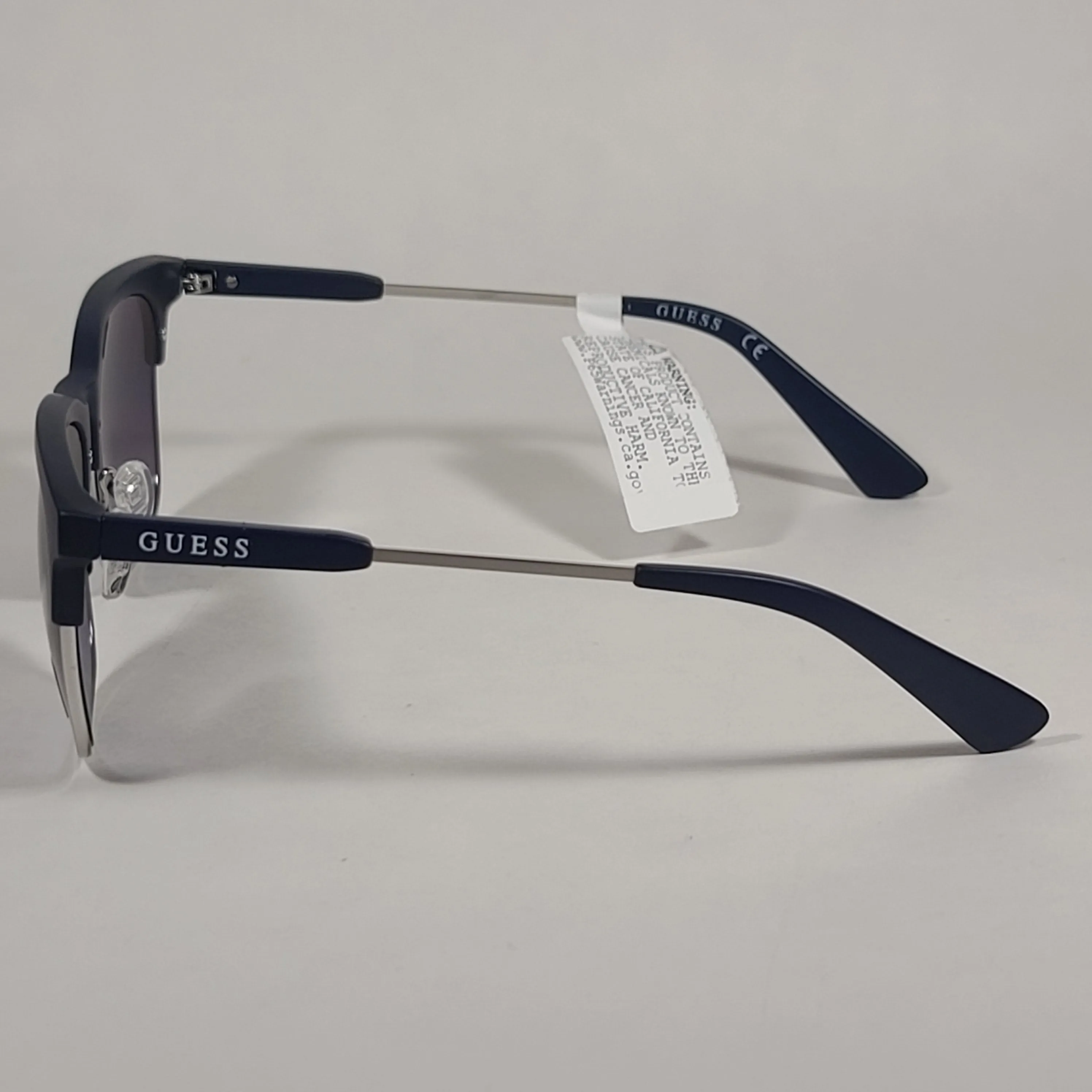 Guess Square Club Sunglasses Navy Blue And Gray Frame Smoke Gradient Lens GF0225 91W