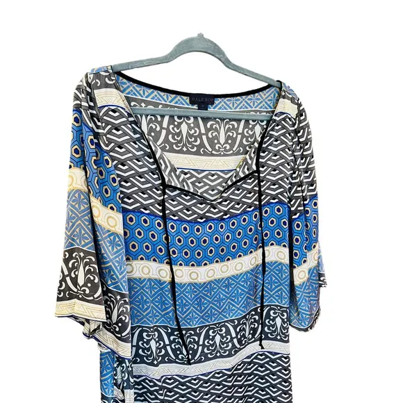 Hale Bob Silk Shift Dress Size Medium Made in USA Wide Sleeves