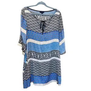 Hale Bob Silk Shift Dress Size Medium Made in USA Wide Sleeves