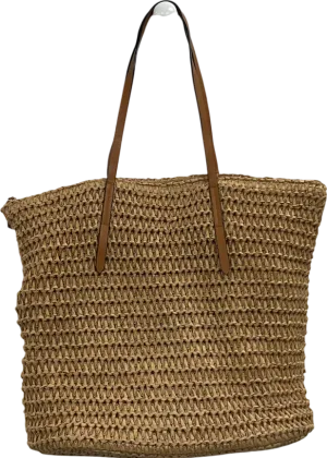 H&M Beige Straw Shopper One Size