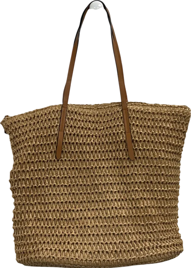 H&M Beige Straw Shopper One Size
