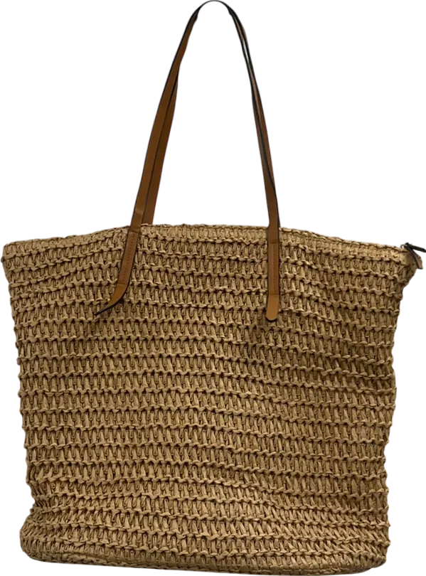 H&M Beige Straw Shopper One Size