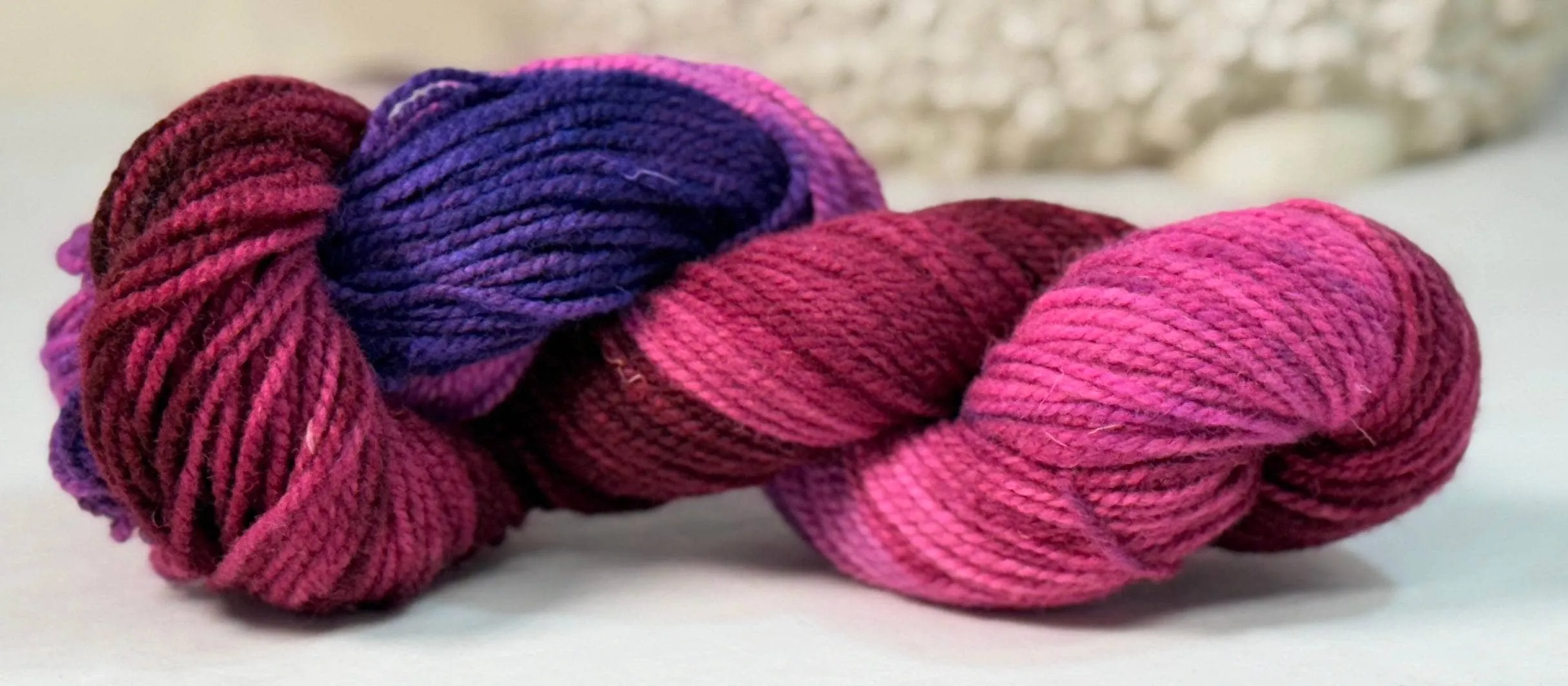 Hand-dyed Studio 2-ply Yarn - Fuchsia Peony