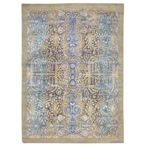 Hand-Knotted Abstract Design Wool/Silk Rug (Size 5.0 X 7.0) Brral-6531