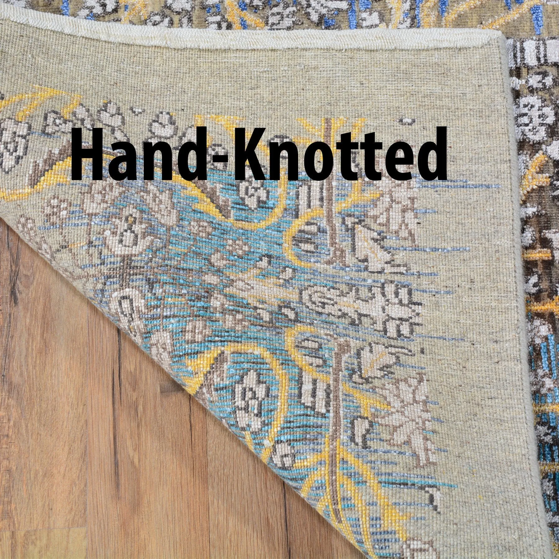 Hand-Knotted Abstract Design Wool/Silk Rug (Size 5.0 X 7.0) Brral-6531