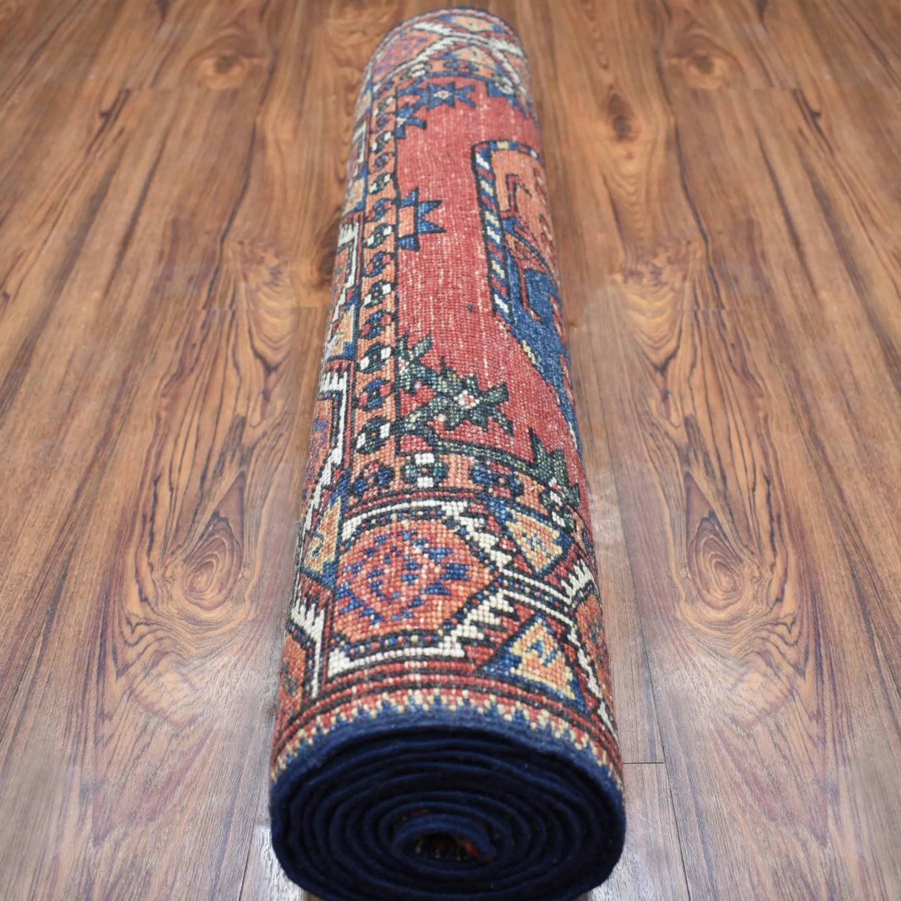 Hand-Knotted Afghan Ersari Elephant Feet Wool Handmade Rug (Size 2.6 X 9.8) Cwral-8955
