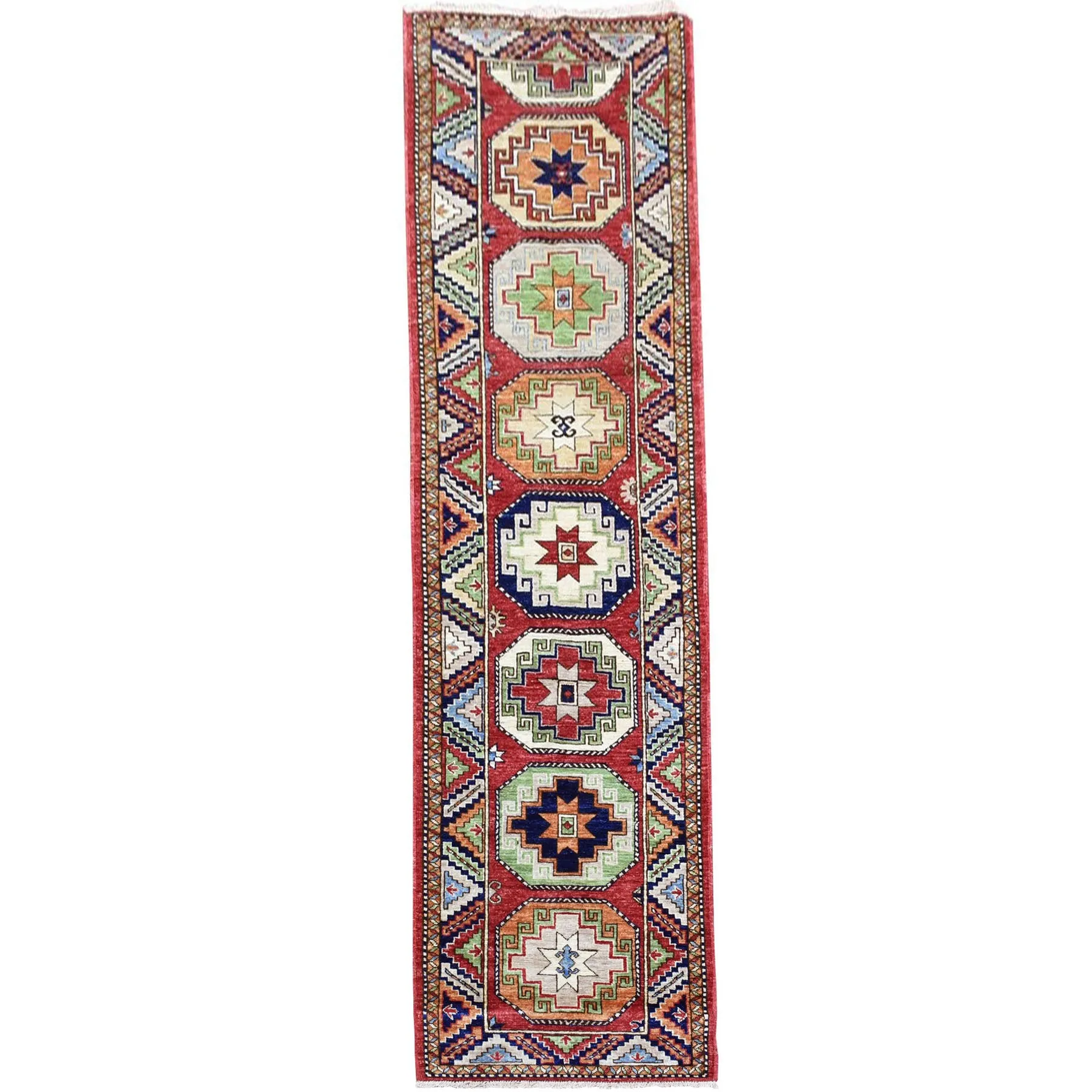Hand-Knotted Afghan Ersari Handmade Wool Traditional Rug (Size 2.6 X 9.7) Cwral-9870