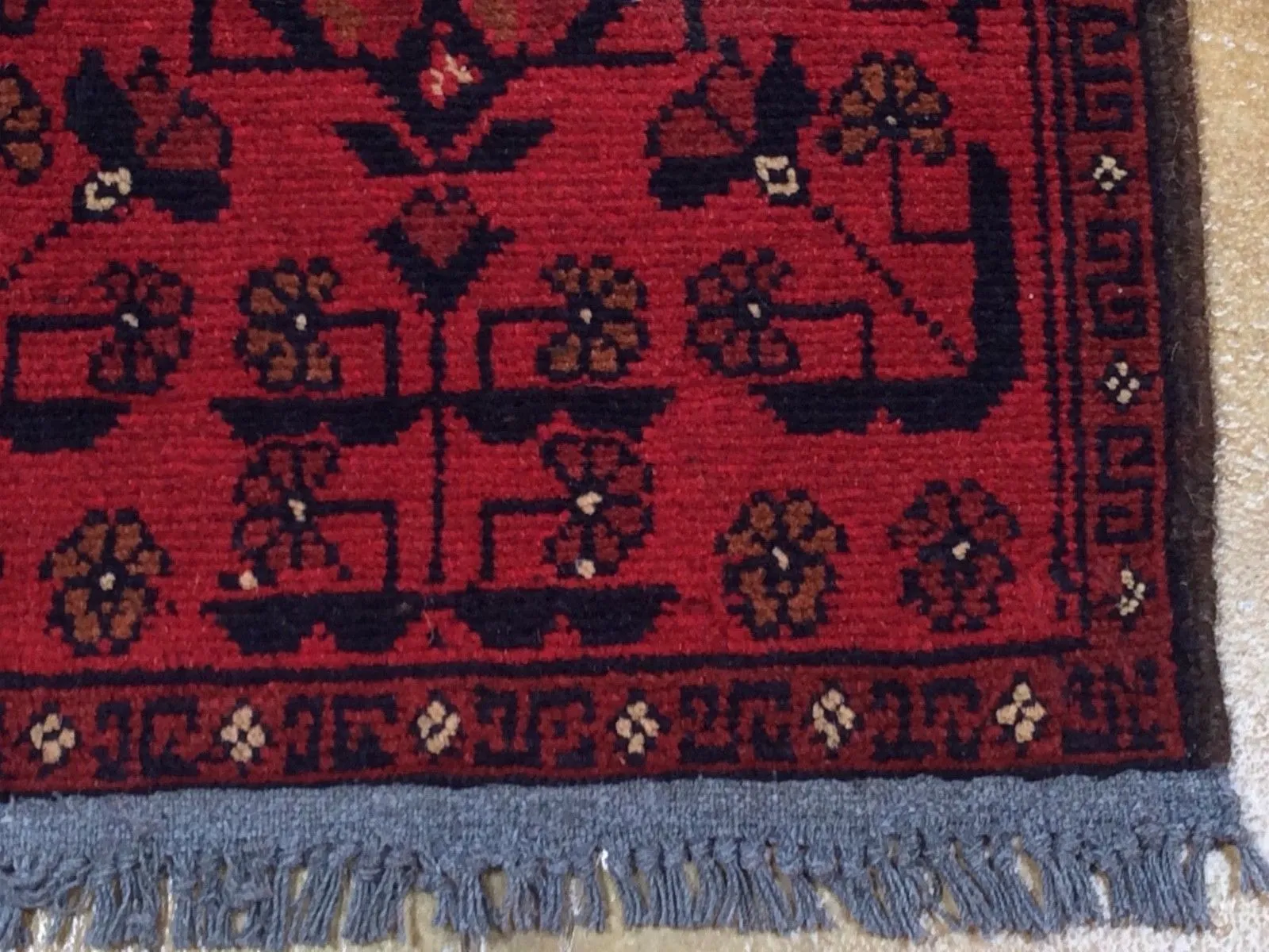 Hand-Knotted Afghan Khal Mohamdi Tribal Design Handmade Wool Rug (Size 1.4 X 2.0) Brrsf-1767
