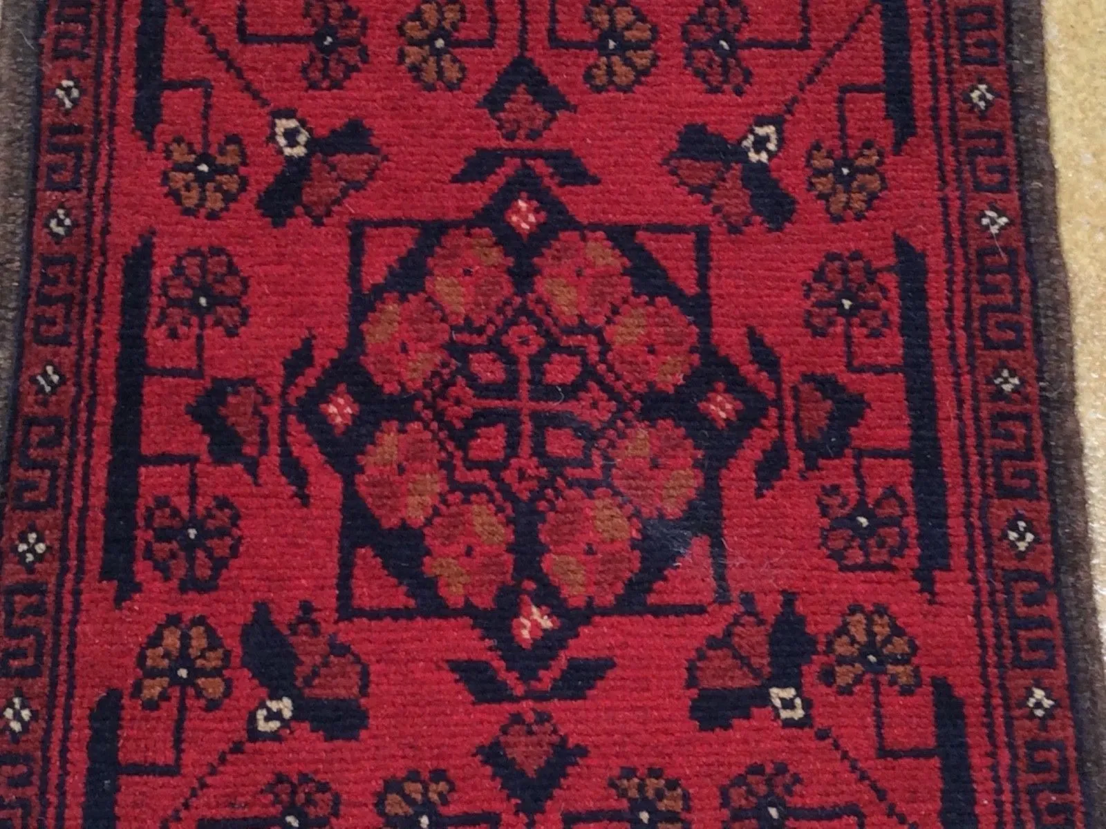 Hand-Knotted Afghan Khal Mohamdi Tribal Design Handmade Wool Rug (Size 1.4 X 2.0) Brrsf-1767