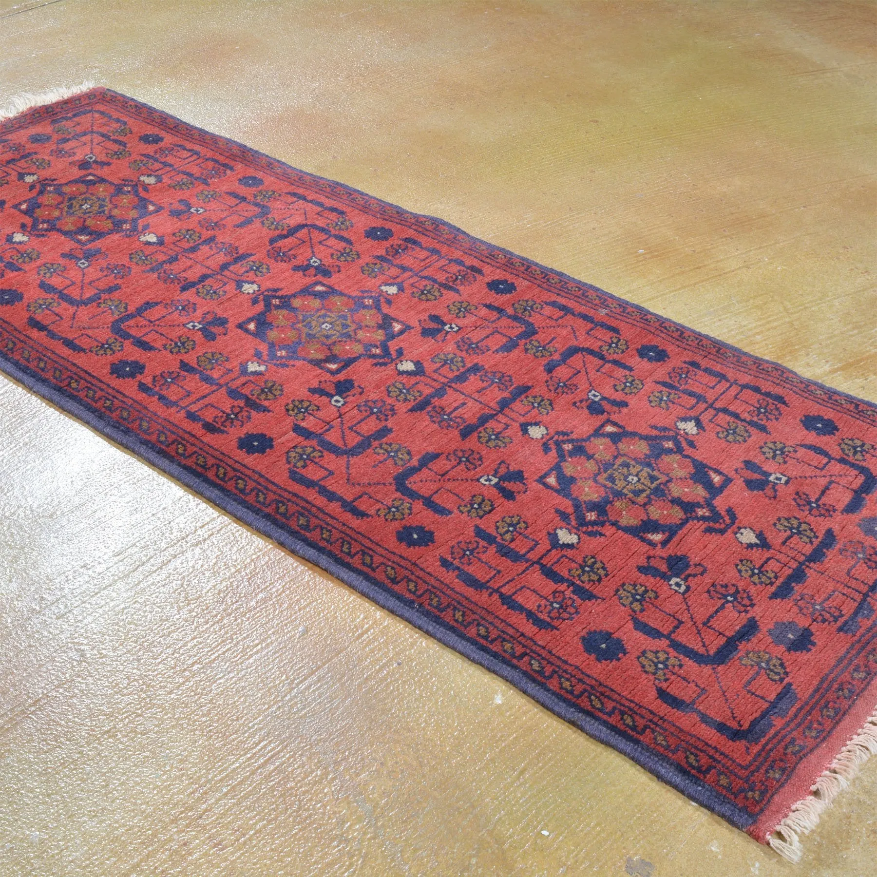 Hand-Knotted Afghan Khal Mohammadi Tribal Handmade 100% Wool (Size 1.9 X 4.6) Cwrsf-159