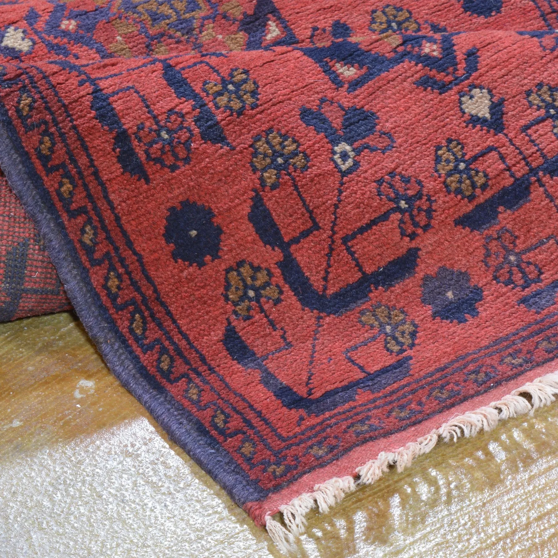 Hand-Knotted Afghan Khal Mohammadi Tribal Handmade 100% Wool (Size 1.9 X 4.6) Cwrsf-159
