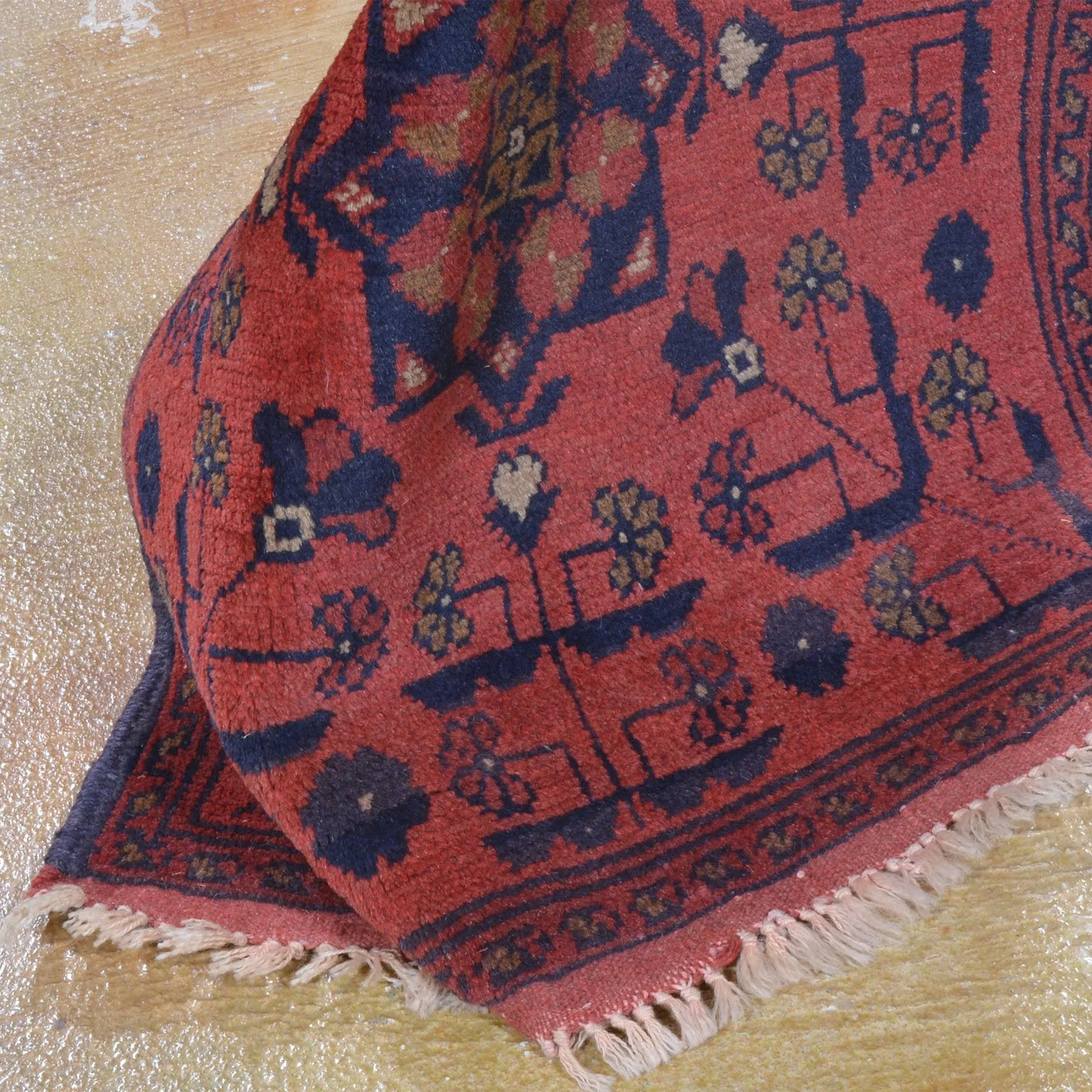 Hand-Knotted Afghan Khal Mohammadi Tribal Handmade 100% Wool (Size 1.9 X 4.6) Cwrsf-159