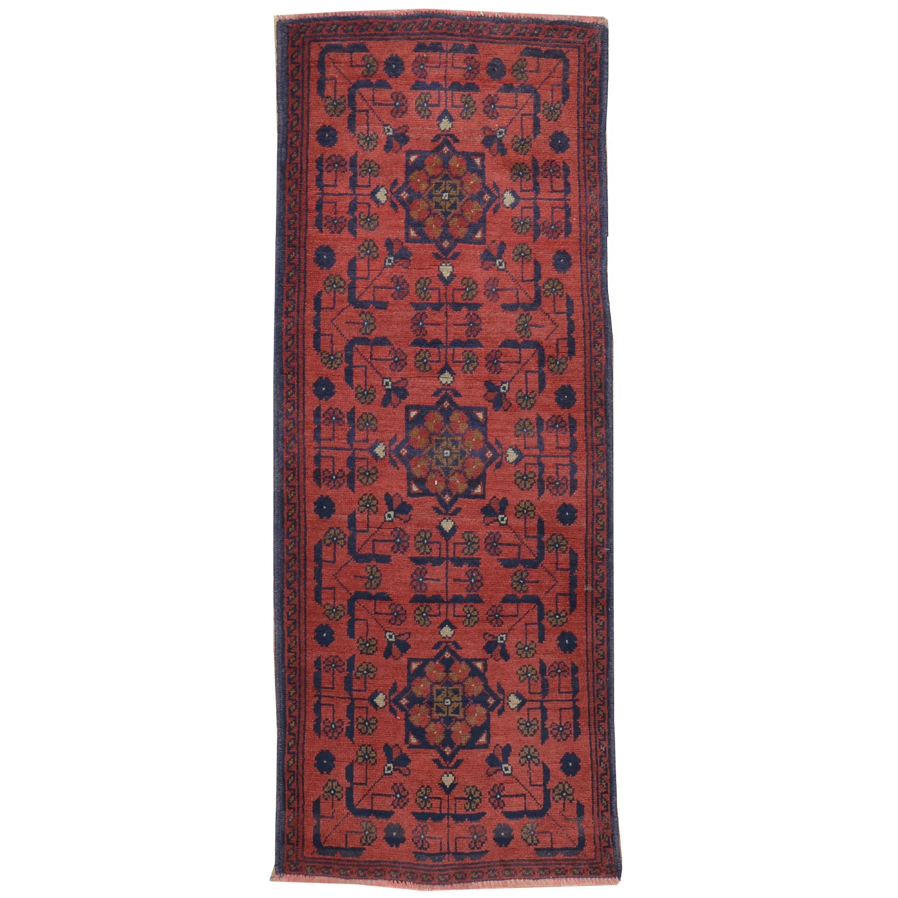 Hand-Knotted Afghan Khal Mohammadi Tribal Handmade 100% Wool (Size 1.9 X 4.6) Cwrsf-159