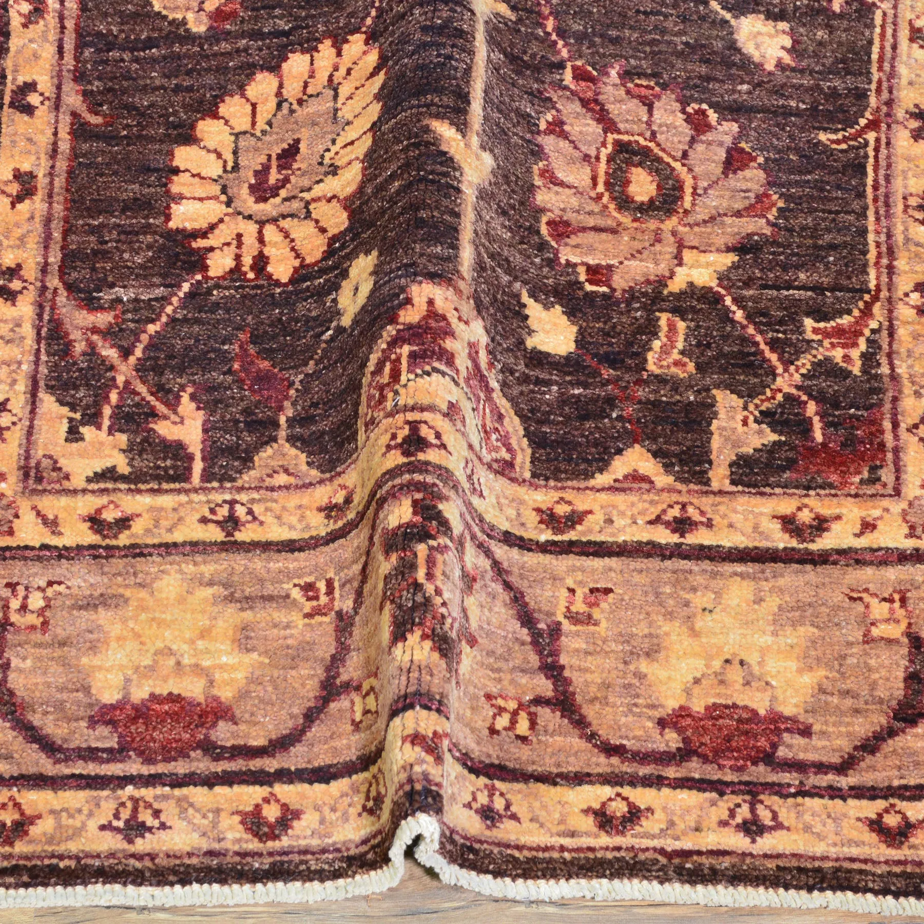 Hand-Knotted Afghan Peshawar Oushak Design Handmade 100% Wool Rug (Size 3.0 X 12.6) Cwral-9690