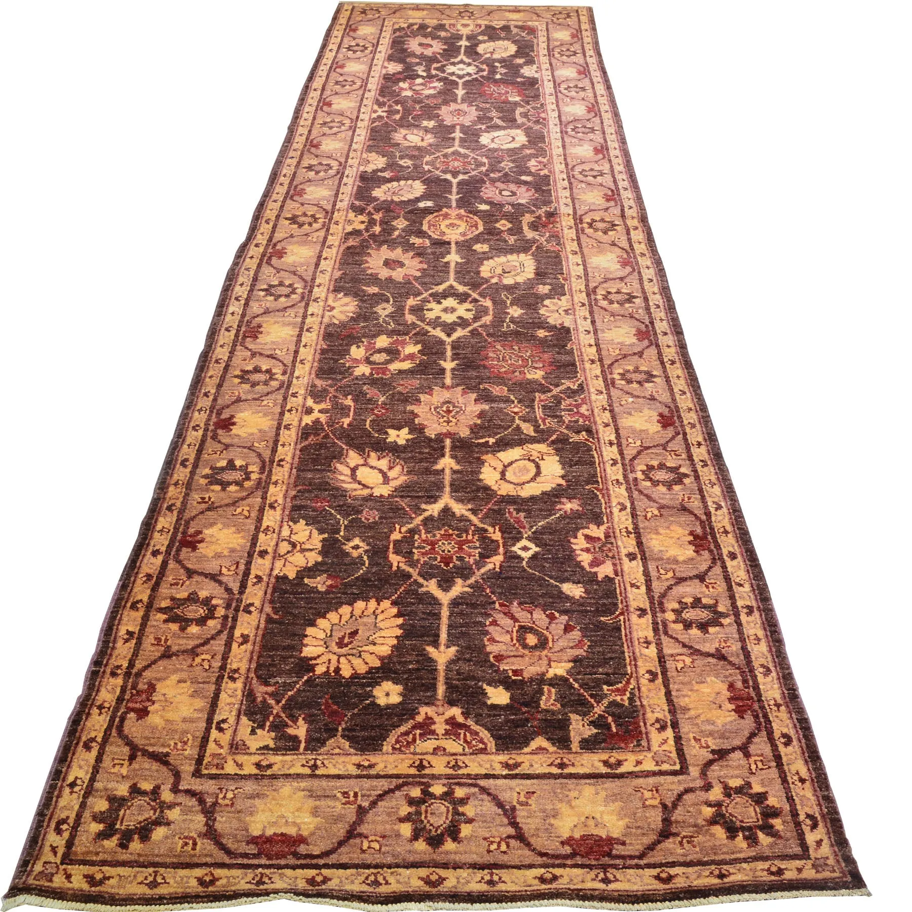 Hand-Knotted Afghan Peshawar Oushak Design Handmade 100% Wool Rug (Size 3.0 X 12.6) Cwral-9690