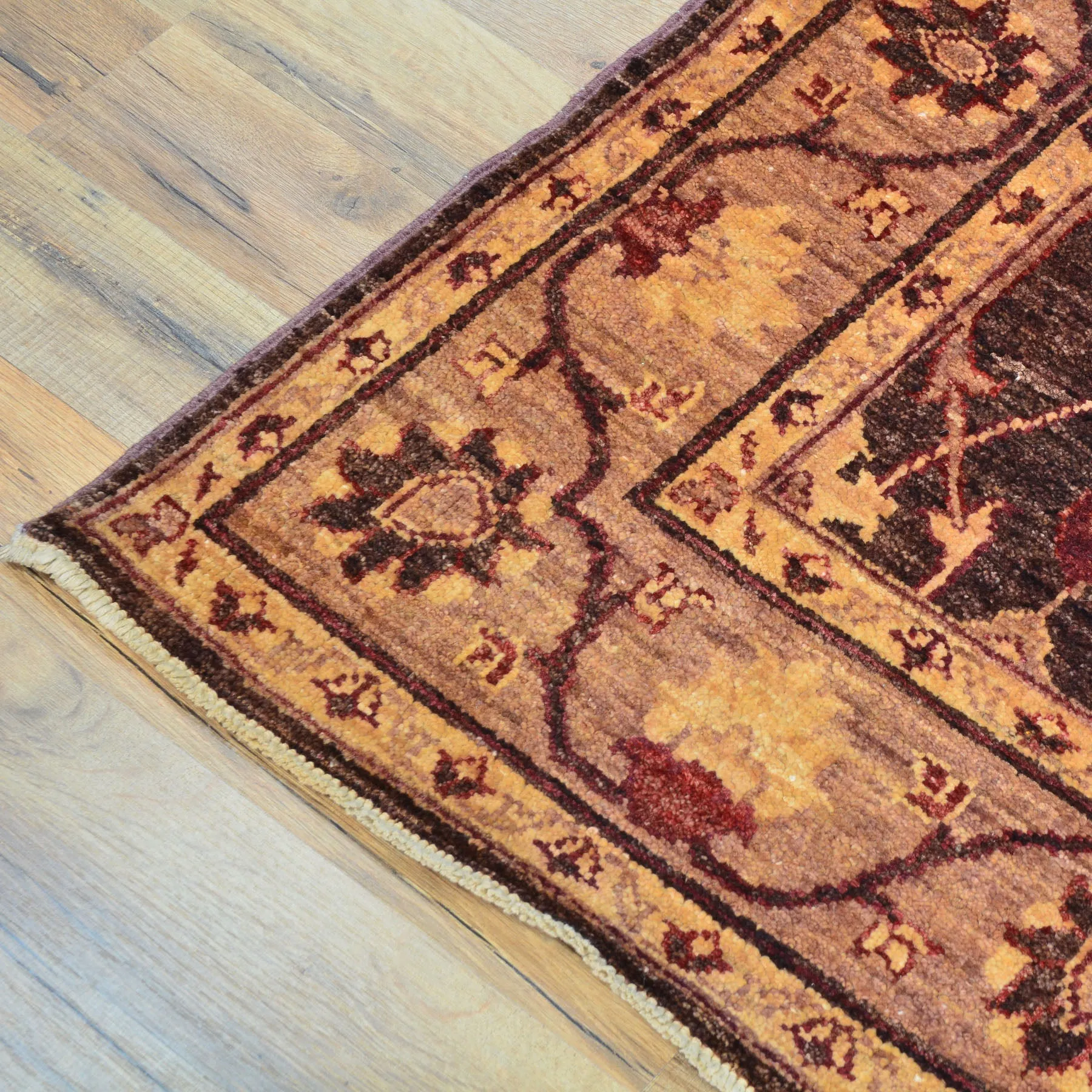 Hand-Knotted Afghan Peshawar Oushak Design Handmade 100% Wool Rug (Size 3.0 X 12.6) Cwral-9690