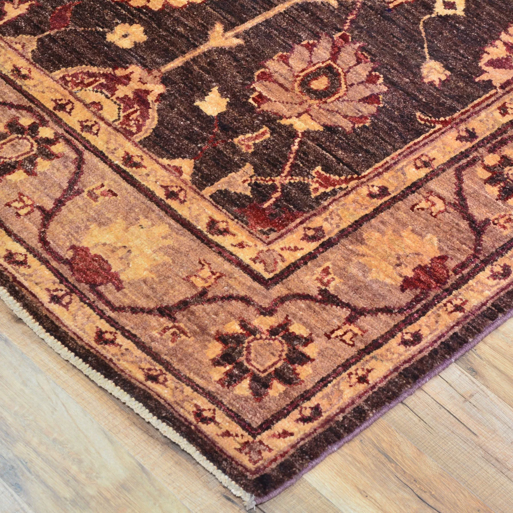 Hand-Knotted Afghan Peshawar Oushak Design Handmade 100% Wool Rug (Size 3.0 X 12.6) Cwral-9690
